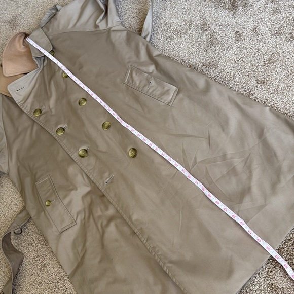 Vintage Burberry Tan Nova Check Plaid Lined Double Breasted Tie Trench Coat - Picture 15 of 16